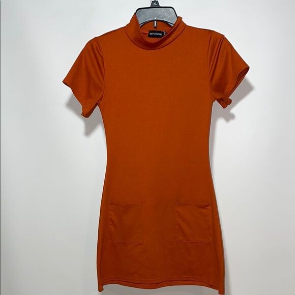 PrettyLittleThing Orange Mini Dress - Picture 1 of 10